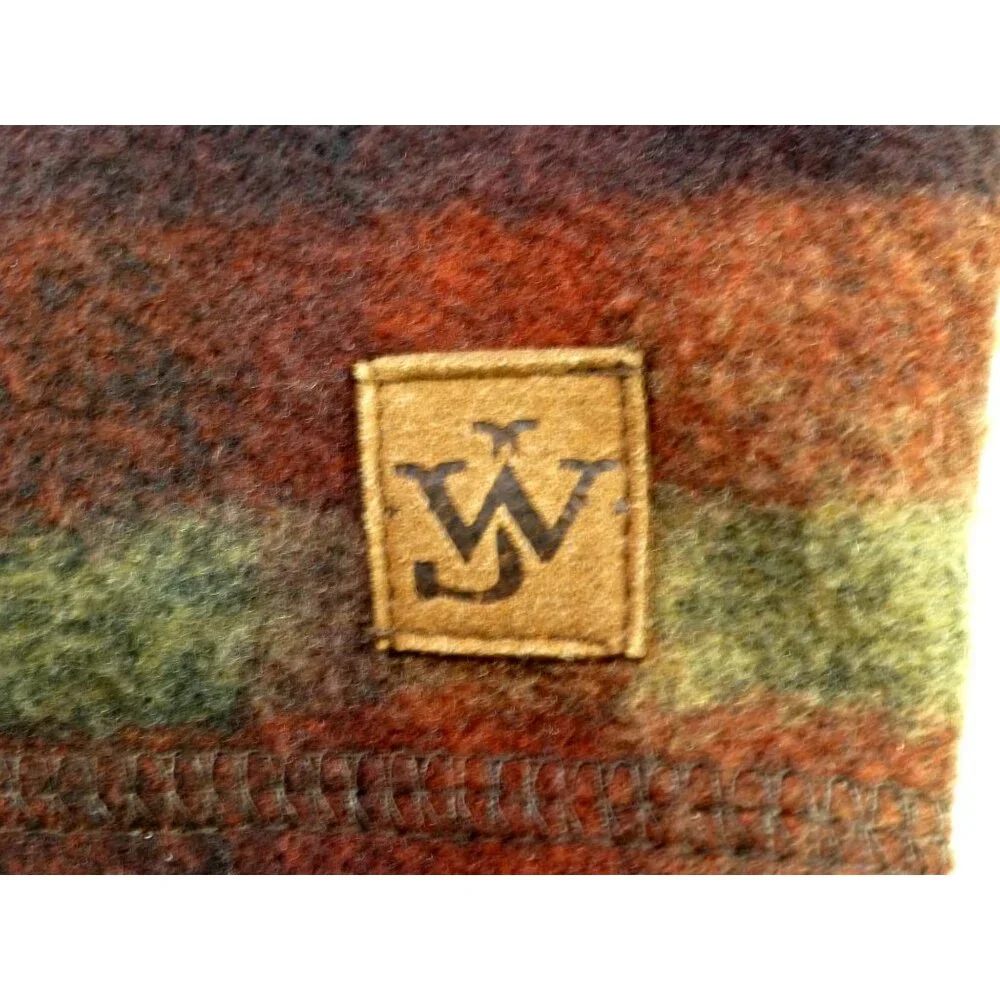 John Wayne Sweater Mens XL Navy Red Green Plaid Wooly Fleece Quarter Snap - Picture 7 of 11